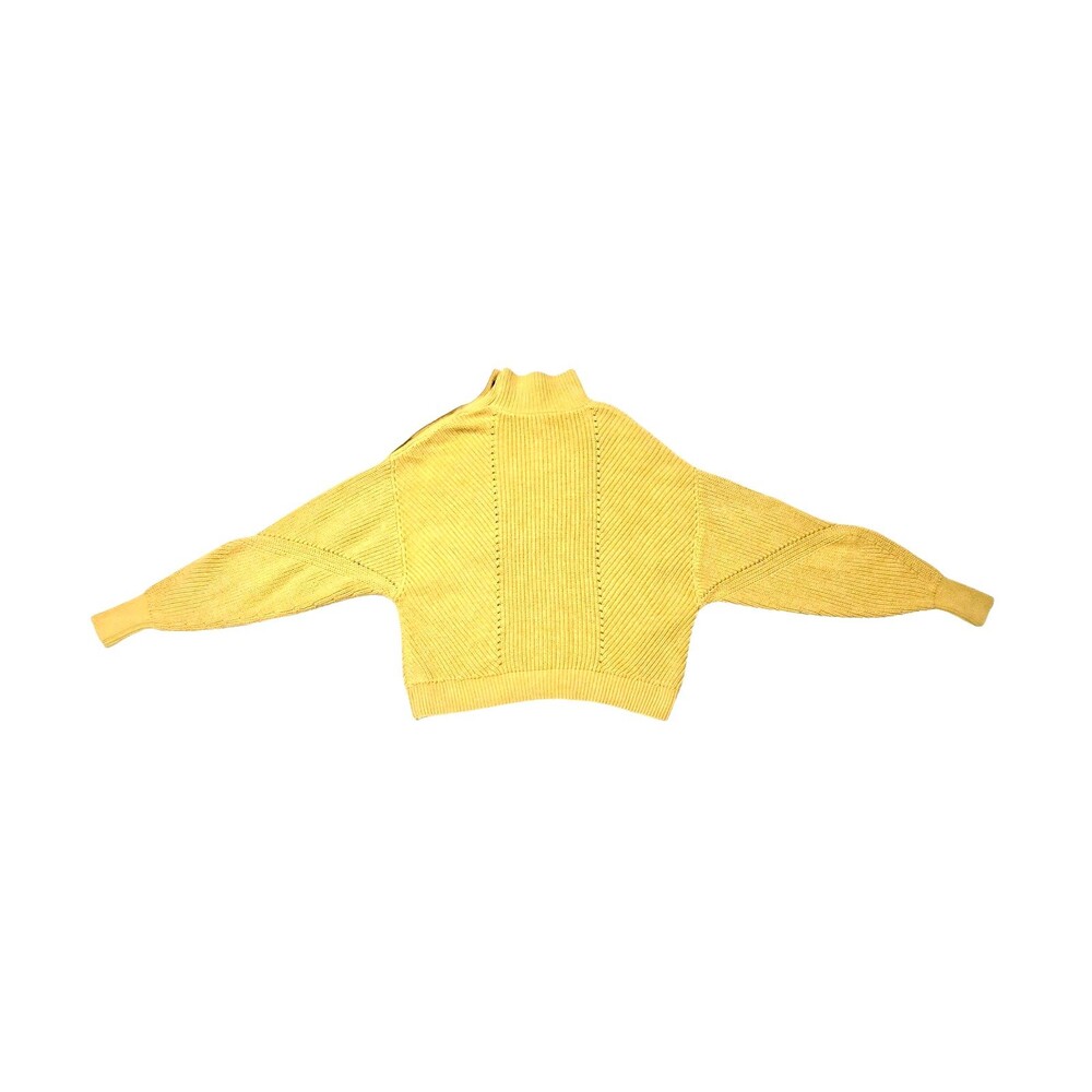 JOIE Lusela Sweater Golden Yellow Sz XS Mock Neck Knit Gold Buttons Pullover - Picture 8 of 11